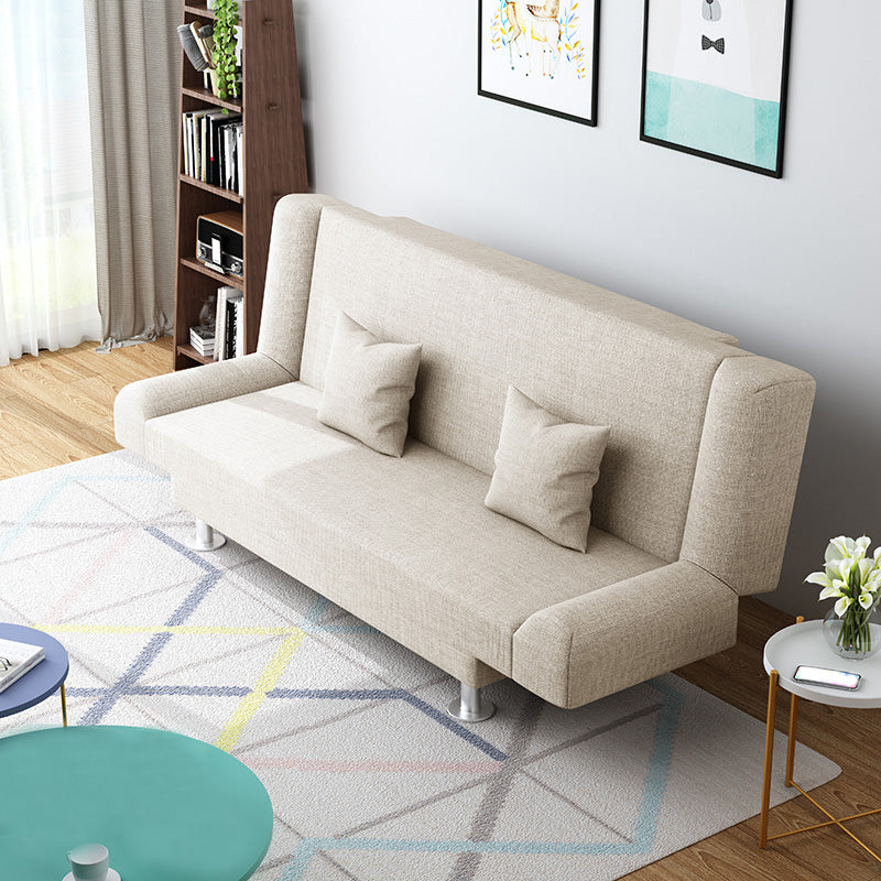 29.53" H Linen Armless Sofa with Tight Back Convertible Sofa for Living Room, Apartment Off-White Clearhalo 'furn' 'furn_sofas' 'Furniture' 'furniture_sofas' 'kitchen' 'kitchen_sofas' 'Living Room Furniture' 'Sofa' 'sofas' 4592551