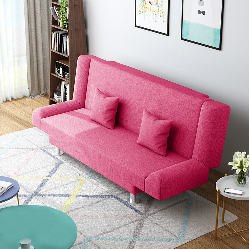 29.53" H Linen Armless Sofa with Tight Back Convertible Sofa for Living Room, Apartment Light Red Clearhalo 'furn' 'furn_sofas' 'Furniture' 'furniture_sofas' 'kitchen' 'kitchen_sofas' 'Living Room Furniture' 'Sofa' 'sofas' 4592553