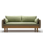 Loose Back Linen Square Arm Transitional Modern Settee with slipcovered Green Khaki Clearhalo 'furn' 'furn_sofas' 'Furniture' 'furniture_sofas' 'kitchen' 'kitchen_sofas' 'Living Room Furniture' 'Sofa' 'sofas' 4592567