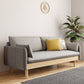 Loose Back Linen Square Arm Transitional Modern Settee with slipcovered 55.1"L x 29.5"W x 29.5"H Dark Gray-White Clearhalo 'furn' 'furn_sofas' 'Furniture' 'furniture_sofas' 'kitchen' 'kitchen_sofas' 'Living Room Furniture' 'Sofa' 'sofas' 4592569