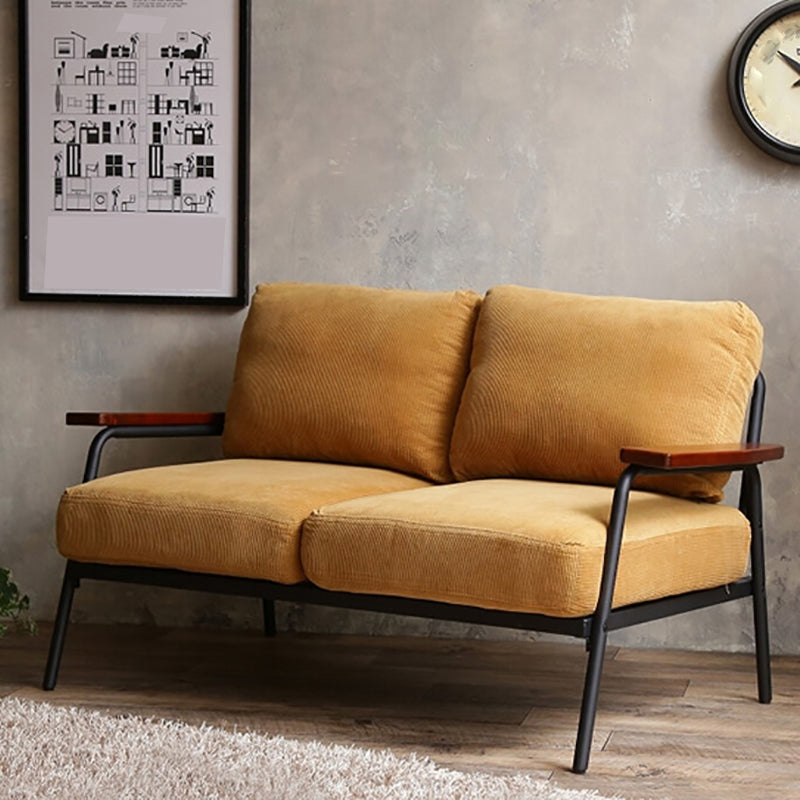Loose Back Square Arm Classic Industrial Settee for Apartment and Living Room Clearhalo 'furn' 'furn_sofas' 'Furniture' 'furniture_sofas' 'kitchen' 'kitchen_sofas' 'Living Room Furniture' 'Sofa' 'sofas' 4592585