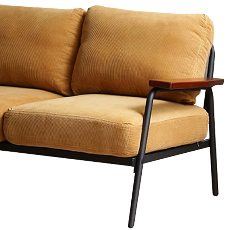 Loose Back Square Arm Classic Industrial Settee for Apartment and Living Room Clearhalo 'furn' 'furn_sofas' 'Furniture' 'furniture_sofas' 'kitchen' 'kitchen_sofas' 'Living Room Furniture' 'Sofa' 'sofas' 4592591