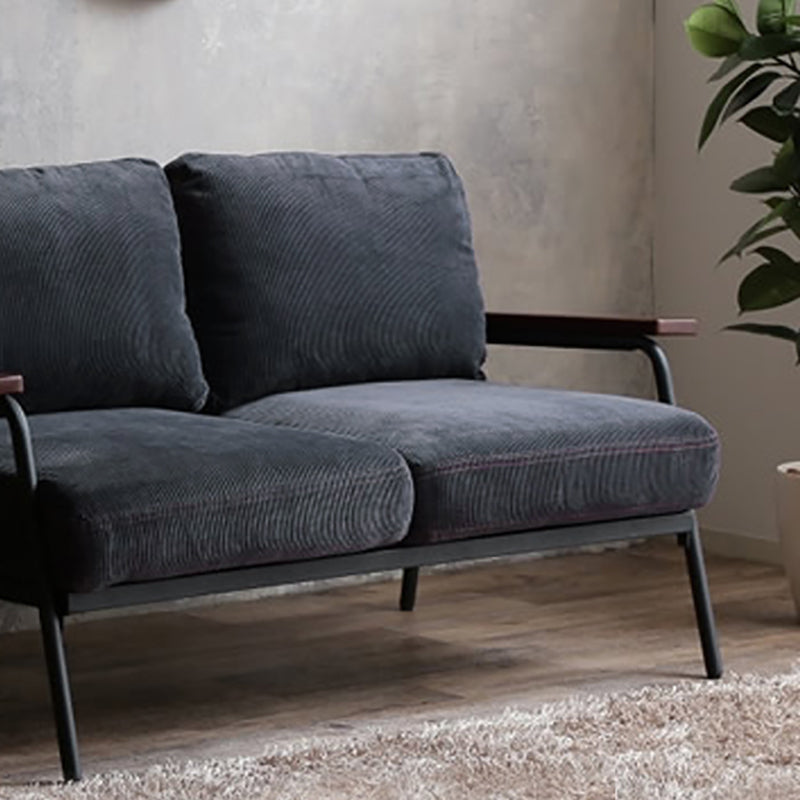Loose Back Square Arm Classic Industrial Settee for Apartment and Living Room Clearhalo 'furn' 'furn_sofas' 'Furniture' 'furniture_sofas' 'kitchen' 'kitchen_sofas' 'Living Room Furniture' 'Sofa' 'sofas' 4592592