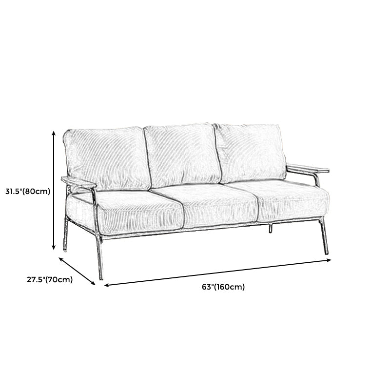 Loose Back Square Arm Classic Industrial Settee for Apartment and Living Room Clearhalo 'furn' 'furn_sofas' 'Furniture' 'furniture_sofas' 'kitchen' 'kitchen_sofas' 'Living Room Furniture' 'Sofa' 'sofas' 4592597