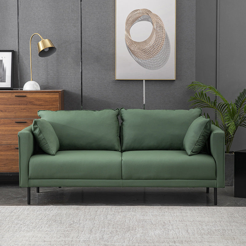 Modern Style Wooden Base Namib & Leather Art Multi-color Selection of Rectangular Sofa Army Green Clearhalo 'furn' 'furn_sofas' 'Furniture' 'furniture_sofas' 'kitchen' 'kitchen_sofas' 'Living Room Furniture' 'Sofa' 'sofas' 4592617