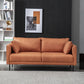 Modern Style Wooden Base Namib & Leather Art Multi-color Selection of Rectangular Sofa Orange Clearhalo 'furn' 'furn_sofas' 'Furniture' 'furniture_sofas' 'kitchen' 'kitchen_sofas' 'Living Room Furniture' 'Sofa' 'sofas' 4592622