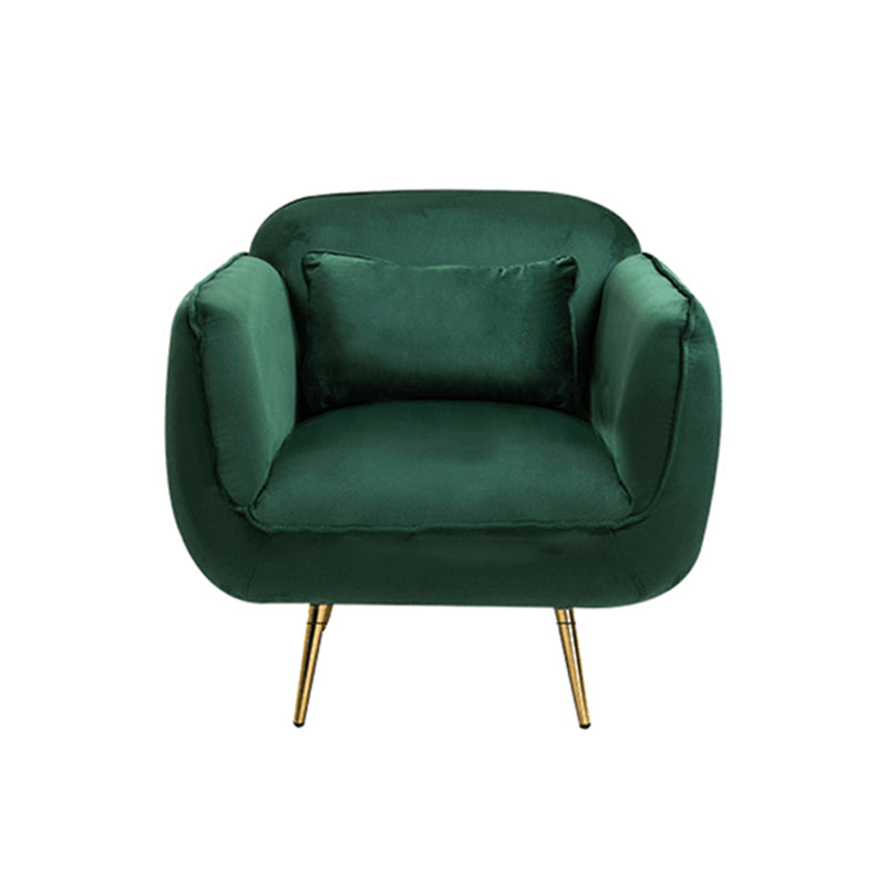 Velvet Modern Standard Tight Back Sofa 30"W Square Arm with Bolster Pillows 31.5"L x 31.5"W x 31.5"H Blackish Green Clearhalo 'furn' 'furn_sofas' 'Furniture' 'furniture_sofas' 'kitchen' 'kitchen_sofas' 'Living Room Furniture' 'Sofa' 'sofas' 4595851