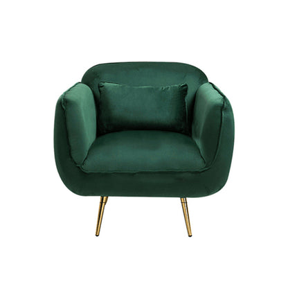 Velvet Modern Standard Tight Back Sofa 30"W Square Arm with Bolster Pillows 31.5"L x 31.5"W x 31.5"H Blackish Green Clearhalo 'furn' 'furn_sofas' 'Furniture' 'furniture_sofas' 'kitchen' 'kitchen_sofas' 'Living Room Furniture' 'Sofa' 'sofas' 4595851