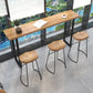 Brown Modern Style Table Pine Wood and Iron Breakroom Bar Table Without Chairs Clearhalo 'Bar Furniture' 'Bar Tables' 'bar_tables' 'furn' 'furn_bar_tables' 'Furniture' 'furniture_bar_tables' 'Kitchen & Dining Furniture' 4598172