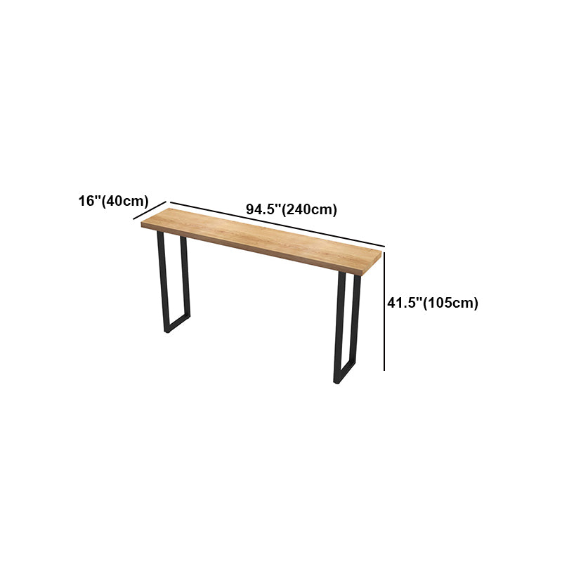 Brown Modern Style Table Pine Wood and Iron Breakroom Bar Table Clearhalo 'Bar Furniture' 'Bar Tables' 'bar_tables' 'furn' 'furn_bar_tables' 'Furniture' 'furniture_bar_tables' 'Kitchen & Dining Furniture' 4598181