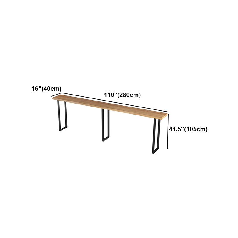 Brown Modern Style Table Pine Wood and Iron Breakroom Bar Table Clearhalo 'Bar Furniture' 'Bar Tables' 'bar_tables' 'furn' 'furn_bar_tables' 'Furniture' 'furniture_bar_tables' 'Kitchen & Dining Furniture' 4598182