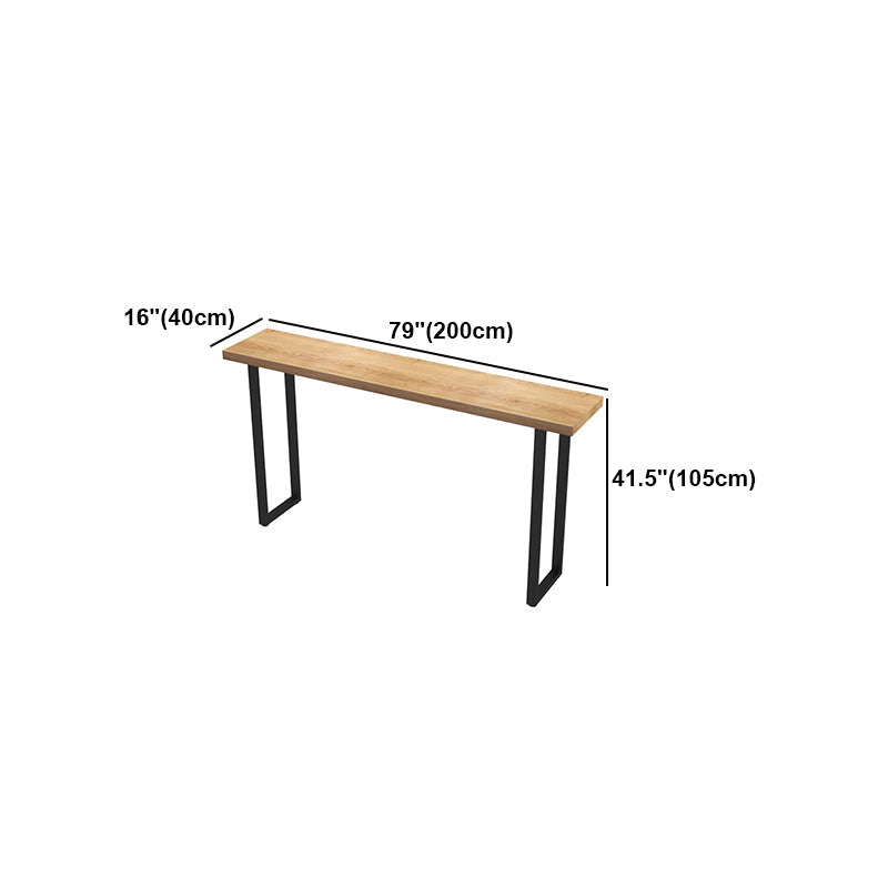 Brown Modern Style Table Pine Wood and Iron Breakroom Bar Table Clearhalo 'Bar Furniture' 'Bar Tables' 'bar_tables' 'furn' 'furn_bar_tables' 'Furniture' 'furniture_bar_tables' 'Kitchen & Dining Furniture' 4598183