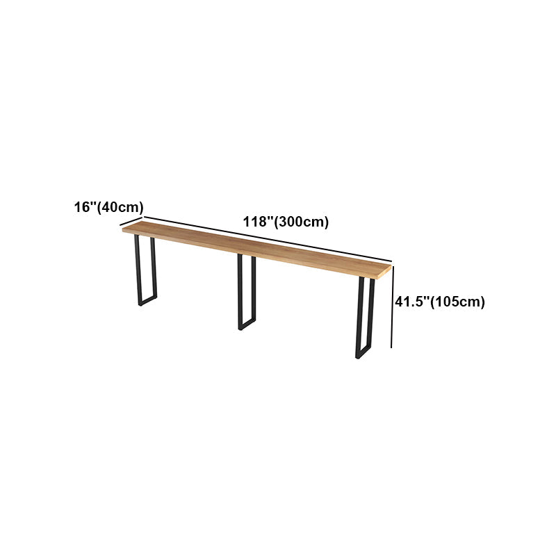 Brown Modern Style Table Pine Wood and Iron Breakroom Bar Table Clearhalo 'Bar Furniture' 'Bar Tables' 'bar_tables' 'furn' 'furn_bar_tables' 'Furniture' 'furniture_bar_tables' 'Kitchen & Dining Furniture' 4598186