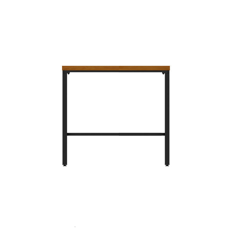 Brown Modern Style Bar Table Solid Wood and Iron Breakroom Bar Table 39.4"L x 15.7"W x 41.3"H Without Chairs Clearhalo 'Bar Furniture' 'Bar Tables' 'bar_tables' 'furn' 'furn_bar_tables' 'Furniture' 'furniture_bar_tables' 'Kitchen & Dining Furniture' 4598190