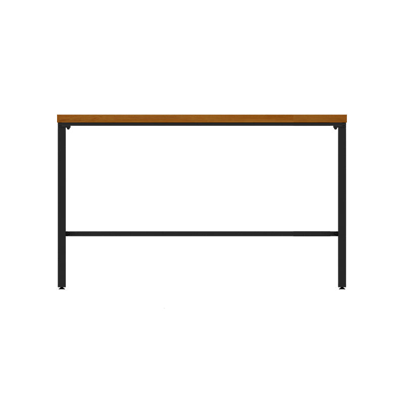 Brown Modern Style Bar Table Solid Wood and Iron Breakroom Bar Table 78.7"L x 15.7"W x 41.3"H Without Chairs Clearhalo 'Bar Furniture' 'Bar Tables' 'bar_tables' 'furn' 'furn_bar_tables' 'Furniture' 'furniture_bar_tables' 'Kitchen & Dining Furniture' 4598199