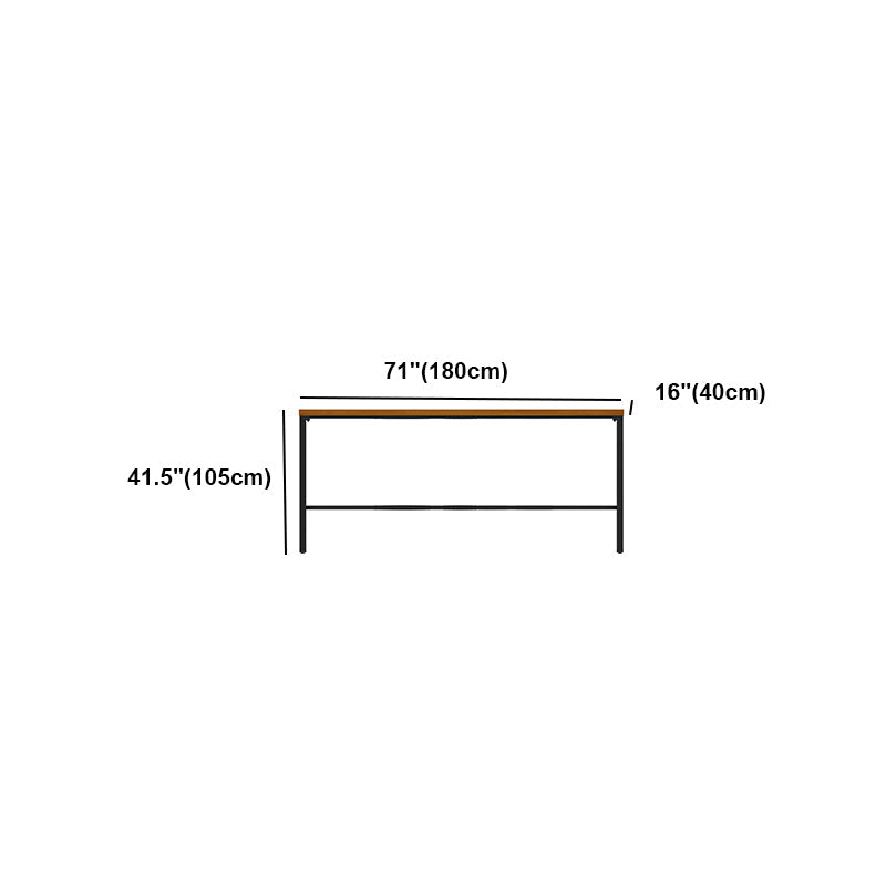 Brown Modern Style Bar Table Solid Wood and Iron Breakroom Bar Table Clearhalo 'Bar Furniture' 'Bar Tables' 'bar_tables' 'furn' 'furn_bar_tables' 'Furniture' 'furniture_bar_tables' 'Kitchen & Dining Furniture' 4598206
