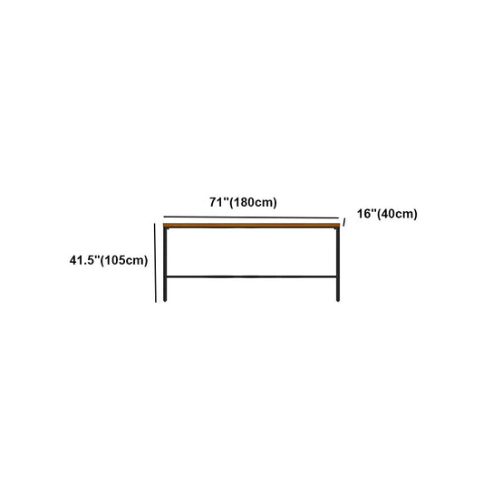 Brown Modern Style Bar Table Solid Wood and Iron Breakroom Bar Table Clearhalo 'Bar Furniture' 'Bar Tables' 'bar_tables' 'furn' 'furn_bar_tables' 'Furniture' 'furniture_bar_tables' 'Kitchen & Dining Furniture' 4598206