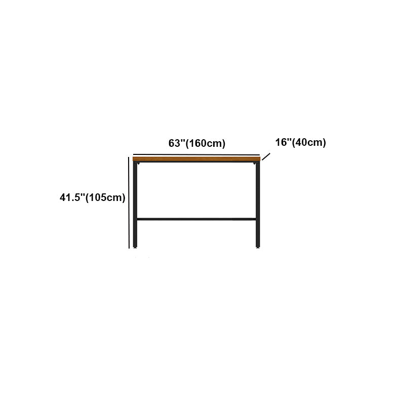 Brown Modern Style Bar Table Solid Wood and Iron Breakroom Bar Table Clearhalo 'Bar Furniture' 'Bar Tables' 'bar_tables' 'furn' 'furn_bar_tables' 'Furniture' 'furniture_bar_tables' 'Kitchen & Dining Furniture' 4598208