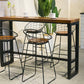 Brown Modern Style Bar Table Solid Wood and Iron with Footrest Coffee Shop Table 59.1"L x 15.7"W x 41.3"H Without Chairs Clearhalo 'Bar Furniture' 'Bar Tables' 'bar_tables' 'furn' 'furn_bar_tables' 'Furniture' 'furniture_bar_tables' 'Kitchen & Dining Furniture' 4598212