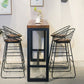 Brown Modern Style Bar Table Solid Wood and Iron with Footrest Coffee Shop Table Clearhalo 'Bar Furniture' 'Bar Tables' 'bar_tables' 'furn' 'furn_bar_tables' 'Furniture' 'furniture_bar_tables' 'Kitchen & Dining Furniture' 4598215