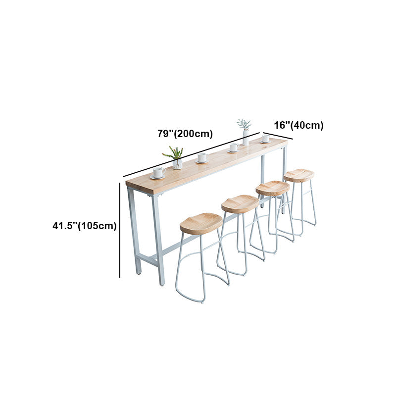 Light Brown Modern Style Bar Table Solid Wood and Iron Bar Table for Dining Room Clearhalo 'Bar Furniture' 'Bar Tables' 'bar_tables' 'furn' 'furn_bar_tables' 'Furniture' 'furniture_bar_tables' 'Kitchen & Dining Furniture' 4598229