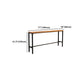 Brown Modern Style Bar Table Pinewood and Iron with Footrest Coffee Shop Table Clearhalo 'Bar Furniture' 'Bar Tables' 'bar_tables' 'furn' 'furn_bar_tables' 'Furniture' 'furniture_bar_tables' 'Kitchen & Dining Furniture' 4598245