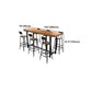 Brown Modern Style Bar Table Solid Wood and Metal with Footrest Coffee Shop Table Clearhalo 'Bar Furniture' 'Bar Tables' 'bar_tables' 'furn' 'furn_bar_tables' 'Furniture' 'furniture_bar_tables' 'Kitchen & Dining Furniture' 4598254
