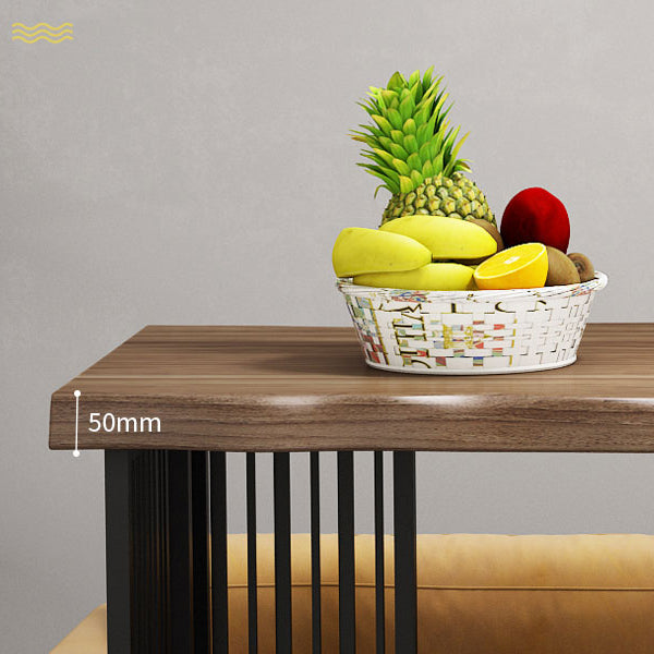 Solid Wood Pub Table with Rectangle Table Top Double Pedestal Table - 41.3" H Clearhalo 'Bar Furniture' 'Bar Tables' 'bar_tables' 'furn' 'furn_bar_tables' 'Furniture' 'furniture_bar_tables' 'Kitchen & Dining Furniture' 4598270