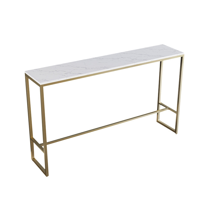 White Glam Style Bar Table Faux Marble Milk Tea Shop Bar Table Without Chairs Clearhalo 'Bar Furniture' 'Bar Tables' 'bar_tables' 'furn' 'furn_bar_tables' 'Furniture' 'furniture_bar_tables' 'Kitchen & Dining Furniture' 4598286