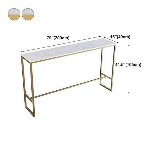 White Glam Style Bar Table Faux Marble Milk Tea Shop Bar Table Clearhalo 'Bar Furniture' 'Bar Tables' 'bar_tables' 'furn' 'furn_bar_tables' 'Furniture' 'furniture_bar_tables' 'Kitchen & Dining Furniture' 4598289