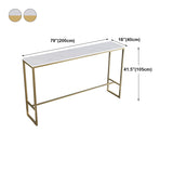 White Glam Style Bar Table Faux Marble Milk Tea Shop Bar Table Clearhalo 'Bar Furniture' 'Bar Tables' 'bar_tables' 'furn' 'furn_bar_tables' 'Furniture' 'furniture_bar_tables' 'Kitchen & Dining Furniture' 4598289