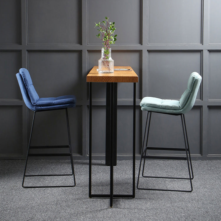 Wood Counter Table with Rectangle Table Top Double Pedestal Table- 41.3" H 63"L x 15.7"W x 41.3"H Without Chairs Clearhalo 'Bar Furniture' 'Bar Tables' 'bar_tables' 'furn' 'furn_bar_tables' 'Furniture' 'furniture_bar_tables' 'Kitchen & Dining Furniture' 4598324