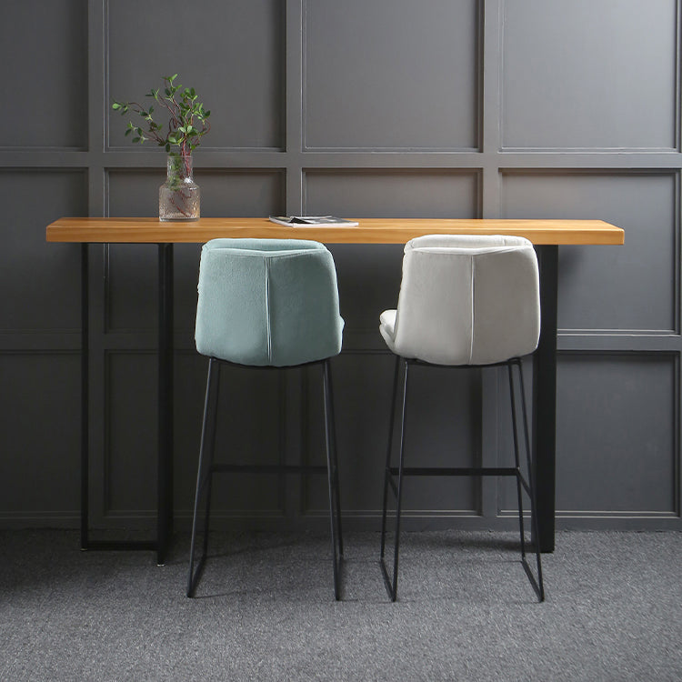 Wood Counter Table with Rectangle Table Top Double Pedestal Table- 41.3" H 55.1"L x 15.7"W x 41.3"H Without Chairs Clearhalo 'Bar Furniture' 'Bar Tables' 'bar_tables' 'furn' 'furn_bar_tables' 'Furniture' 'furniture_bar_tables' 'Kitchen & Dining Furniture' 4598325