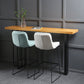 Wood Counter Table with Rectangle Table Top Double Pedestal Table- 41.3" H Clearhalo 'Bar Furniture' 'Bar Tables' 'bar_tables' 'furn' 'furn_bar_tables' 'Furniture' 'furniture_bar_tables' 'Kitchen & Dining Furniture' 4598332