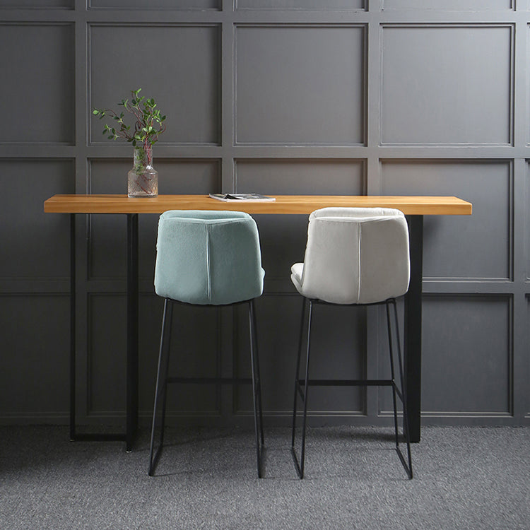 Wood Counter Table with Rectangle Table Top Double Pedestal Table- 41.3" H Clearhalo 'Bar Furniture' 'Bar Tables' 'bar_tables' 'furn' 'furn_bar_tables' 'Furniture' 'furniture_bar_tables' 'Kitchen & Dining Furniture' 4598335