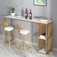 Marble Bistro Bar Desk with Rectangle Table Top Double Pedestal Table - 41.3" H Clearhalo 'Bar Furniture' 'Bar Tables' 'bar_tables' 'furn' 'furn_bar_tables' 'Furniture' 'furniture_bar_tables' 'Kitchen & Dining Furniture' 4598353