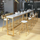 Glam Wood Counter Table with Rectangle Table Top Trestle Table - 41.3" H 118.1"L x 15.7"W x 41.3"H Wood Without Chairs Clearhalo 'Bar Furniture' 'Bar Tables' 'bar_tables' 'furn' 'furn_bar_tables' 'Furniture' 'furniture_bar_tables' 'Kitchen & Dining Furniture' 4598362