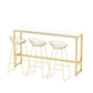 Glam Wood Counter Table with Rectangle Table Top Trestle Table - 41.3" H Faux Marble Without Chairs Clearhalo 'Bar Furniture' 'Bar Tables' 'bar_tables' 'furn' 'furn_bar_tables' 'Furniture' 'furniture_bar_tables' 'Kitchen & Dining Furniture' 4598366