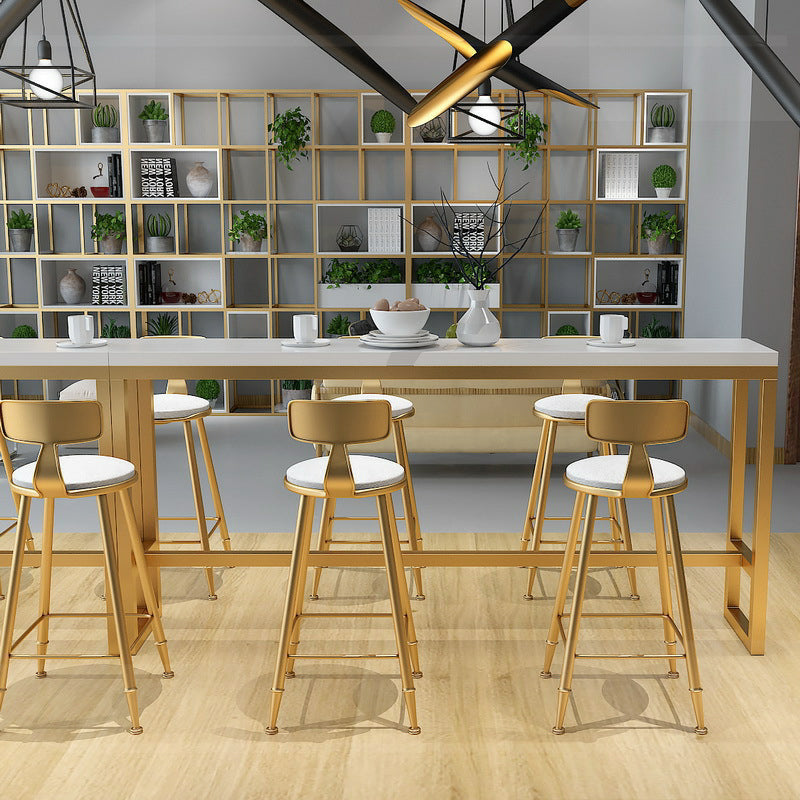 Glam Wood Counter Table with Rectangle Table Top Trestle Table - 41.3" H Clearhalo 'Bar Furniture' 'Bar Tables' 'bar_tables' 'furn' 'furn_bar_tables' 'Furniture' 'furniture_bar_tables' 'Kitchen & Dining Furniture' 4598370