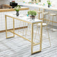 Glam Wood Counter Table with Rectangle Table Top Trestle Table - 41.3" H Clearhalo 'Bar Furniture' 'Bar Tables' 'bar_tables' 'furn' 'furn_bar_tables' 'Furniture' 'furniture_bar_tables' 'Kitchen & Dining Furniture' 4598374