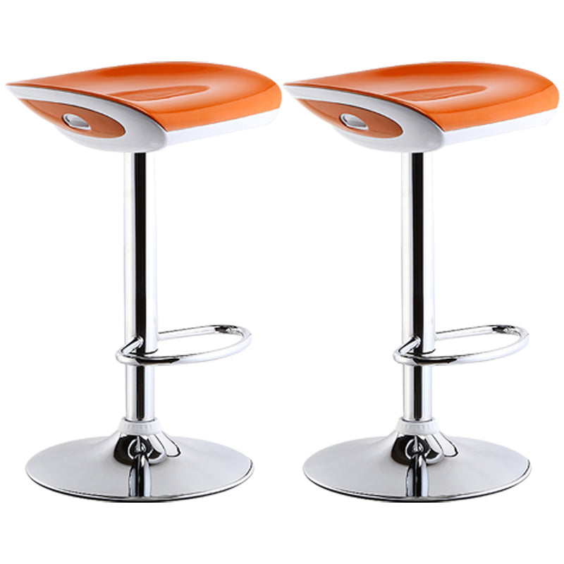 Industrial Style Bar Chair with Adjustable Height Swivel PP Seat for Counter Bar Orange Silver 2 Piece Set Clearhalo 'Bar Furniture' 'Bar Stools' 'bar_stools' 'furn' 'furn_bar_stools' 'furniture_bar_stools' 'Kitchen & Dining Furniture' 'kitchen&dining_furn' 'kitchen' 'kitchen_furn' Furniture' 4598392