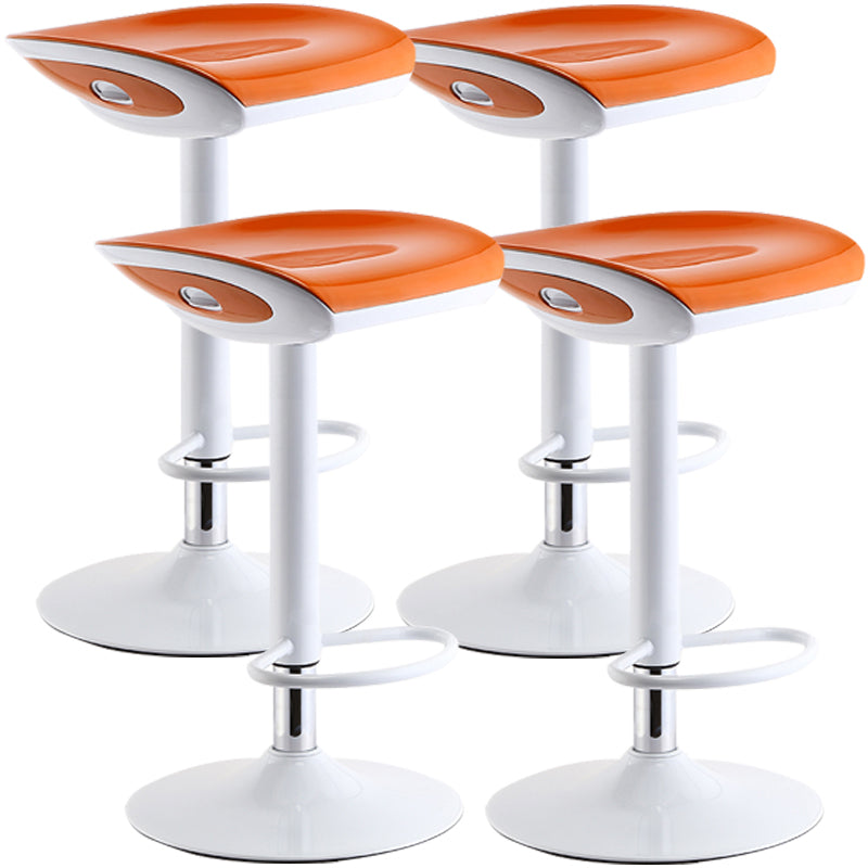 Industrial Style Bar Chair with Adjustable Height Swivel PP Seat for Counter Bar Orange White 4 Piece Set Clearhalo 'Bar Furniture' 'Bar Stools' 'bar_stools' 'furn' 'furn_bar_stools' 'furniture_bar_stools' 'Kitchen & Dining Furniture' 'kitchen&dining_furn' 'kitchen' 'kitchen_furn' Furniture' 4598395