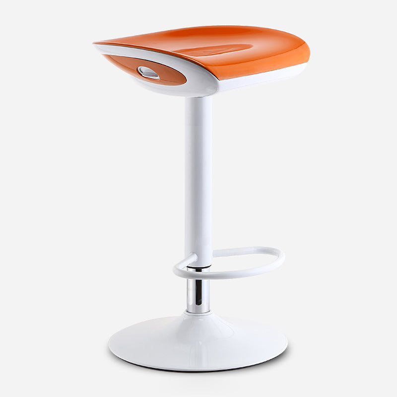 Industrial Style Bar Chair with Adjustable Height Swivel PP Seat for Counter Bar Orange White 1 Piece Clearhalo 'Bar Furniture' 'Bar Stools' 'bar_stools' 'furn' 'furn_bar_stools' 'furniture_bar_stools' 'Kitchen & Dining Furniture' 'kitchen&dining_furn' 'kitchen' 'kitchen_furn' Furniture' 4598396