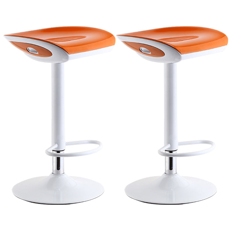 Industrial Style Bar Chair with Adjustable Height Swivel PP Seat for Counter Bar Orange White 2 Piece Set Clearhalo 'Bar Furniture' 'Bar Stools' 'bar_stools' 'furn' 'furn_bar_stools' 'furniture_bar_stools' 'Kitchen & Dining Furniture' 'kitchen&dining_furn' 'kitchen' 'kitchen_furn' Furniture' 4598399