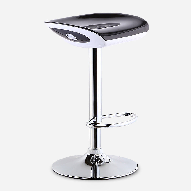 Industrial Style Bar Chair with Adjustable Height Swivel PP Seat for Counter Bar Black Silver 1 Piece Clearhalo 'Bar Furniture' 'Bar Stools' 'bar_stools' 'furn' 'furn_bar_stools' 'furniture_bar_stools' 'Kitchen & Dining Furniture' 'kitchen&dining_furn' 'kitchen' 'kitchen_furn' Furniture' 4598402