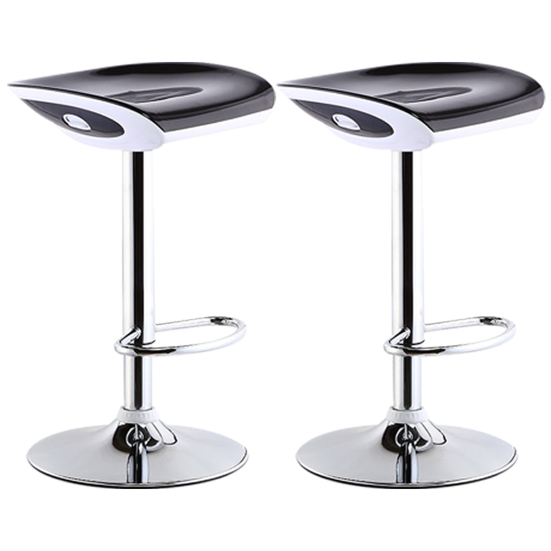 Industrial Style Bar Chair with Adjustable Height Swivel PP Seat for Counter Bar Black Silver 2 Piece Set Clearhalo 'Bar Furniture' 'Bar Stools' 'bar_stools' 'furn' 'furn_bar_stools' 'furniture_bar_stools' 'Kitchen & Dining Furniture' 'kitchen&dining_furn' 'kitchen' 'kitchen_furn' Furniture' 4598405