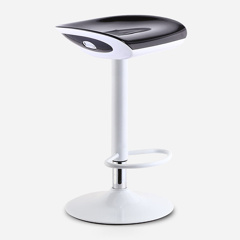Industrial Style Bar Chair with Adjustable Height Swivel PP Seat for Counter Bar Black White 1 Piece Clearhalo 'Bar Furniture' 'Bar Stools' 'bar_stools' 'furn' 'furn_bar_stools' 'furniture_bar_stools' 'Kitchen & Dining Furniture' 'kitchen&dining_furn' 'kitchen' 'kitchen_furn' Furniture' 4598407