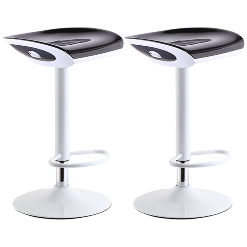 Industrial Style Bar Chair with Adjustable Height Swivel PP Seat for Counter Bar Black White 2 Piece Set Clearhalo 'Bar Furniture' 'Bar Stools' 'bar_stools' 'furn' 'furn_bar_stools' 'furniture_bar_stools' 'Kitchen & Dining Furniture' 'kitchen&dining_furn' 'kitchen' 'kitchen_furn' Furniture' 4598408