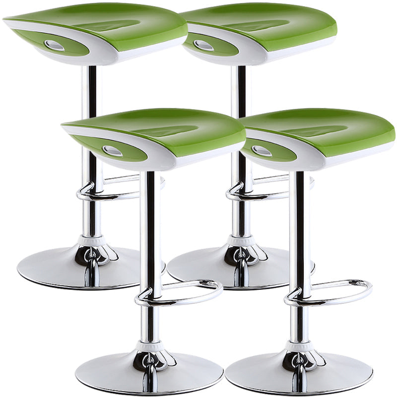Industrial Style Bar Chair with Adjustable Height Swivel PP Seat for Counter Bar Green Silver 4 Piece Set Clearhalo 'Bar Furniture' 'Bar Stools' 'bar_stools' 'furn' 'furn_bar_stools' 'furniture_bar_stools' 'Kitchen & Dining Furniture' 'kitchen&dining_furn' 'kitchen' 'kitchen_furn' Furniture' 4598409