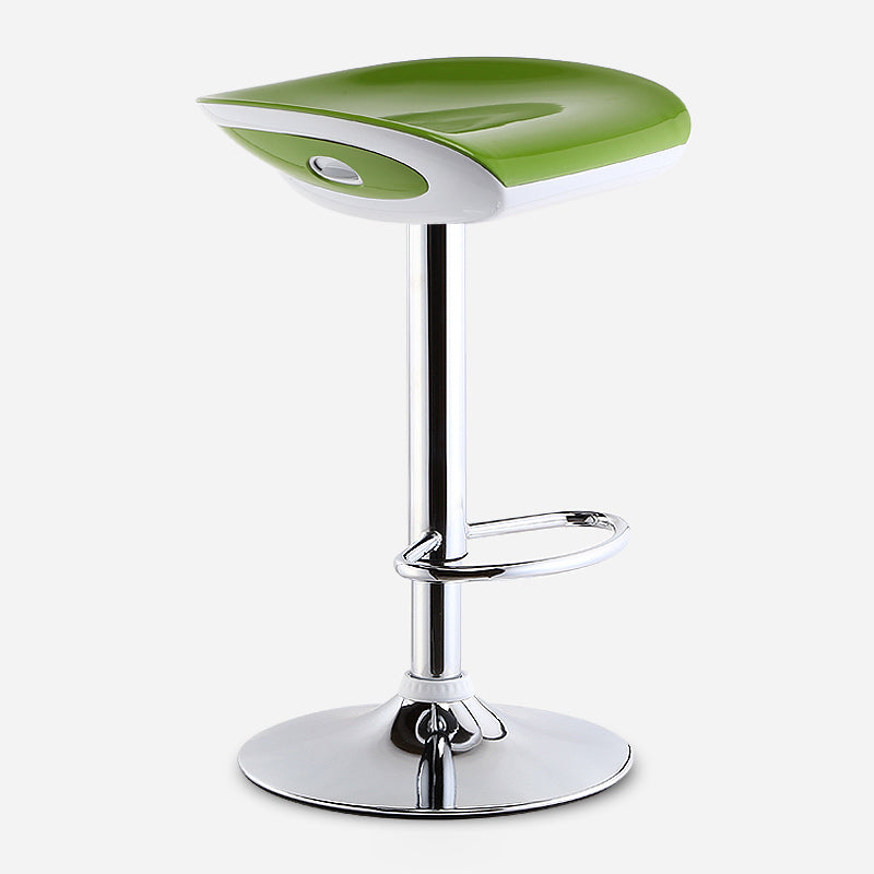 Industrial Style Bar Chair with Adjustable Height Swivel PP Seat for Counter Bar Green Silver 1 Piece Clearhalo 'Bar Furniture' 'Bar Stools' 'bar_stools' 'furn' 'furn_bar_stools' 'furniture_bar_stools' 'Kitchen & Dining Furniture' 'kitchen&dining_furn' 'kitchen' 'kitchen_furn' Furniture' 4598410